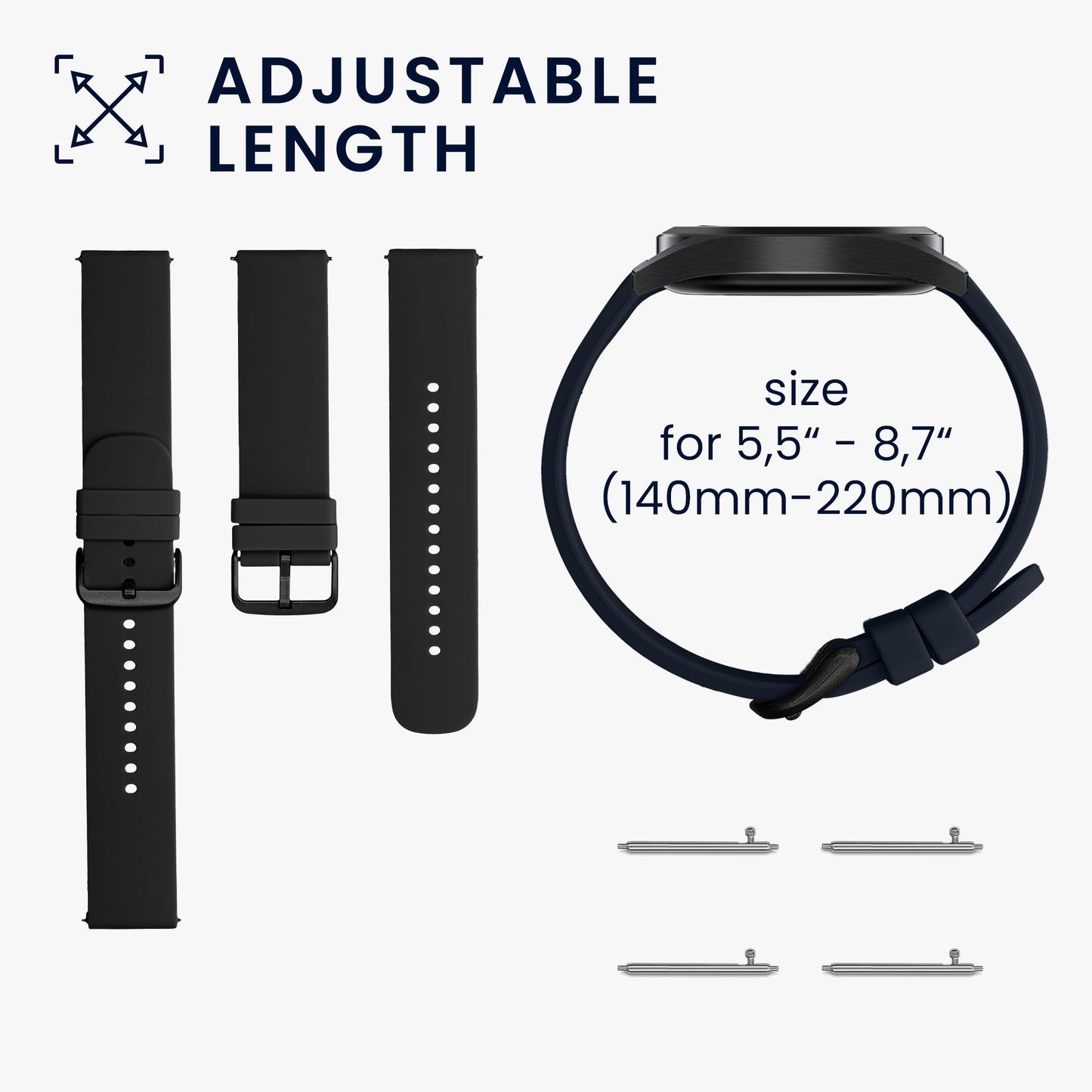kwmobile Watch Strap for Huami Amazfit Bip 6 / Bip 5 Unity / Bip 5 / GTS 3 / Balance 2 / Helio Strap Bracelet Fitness Tracker Band Set Replacement Strap Smartwatch