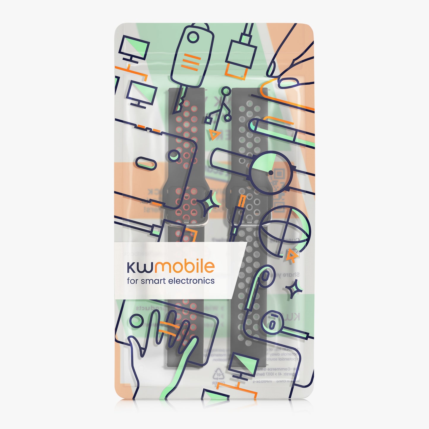 kwmobile Watch Strap for Huami 22mm Amazfit Bip 6 / Bip 5 Unity / Bip 5 / GTS 3 / Balance 2 / Helio Strap Fitness Tracker Band Set made of Silicone Replacement Strap Smartwatch