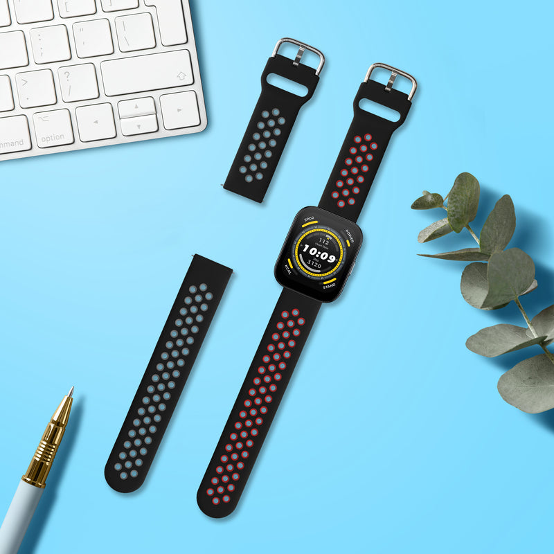 kwmobile Watch Strap for Huami 22mm Amazfit Bip 6 / Bip 5 Unity / Bip 5 / GTS 3 / Balance 2 / Helio Strap Fitness Tracker Band Set made of Silicone Replacement Strap Smartwatch