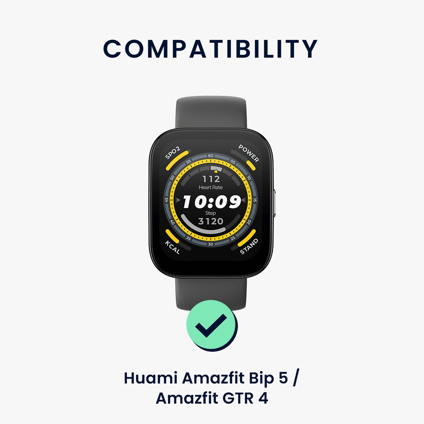 kwmobile Watch Strap for Huami 22mm Amazfit Bip 6 / Bip 5 Unity / Bip 5 / GTS 3 / Balance 2 / Helio Strap Fitness Tracker Band Set made of Silicone Replacement Strap Smartwatch