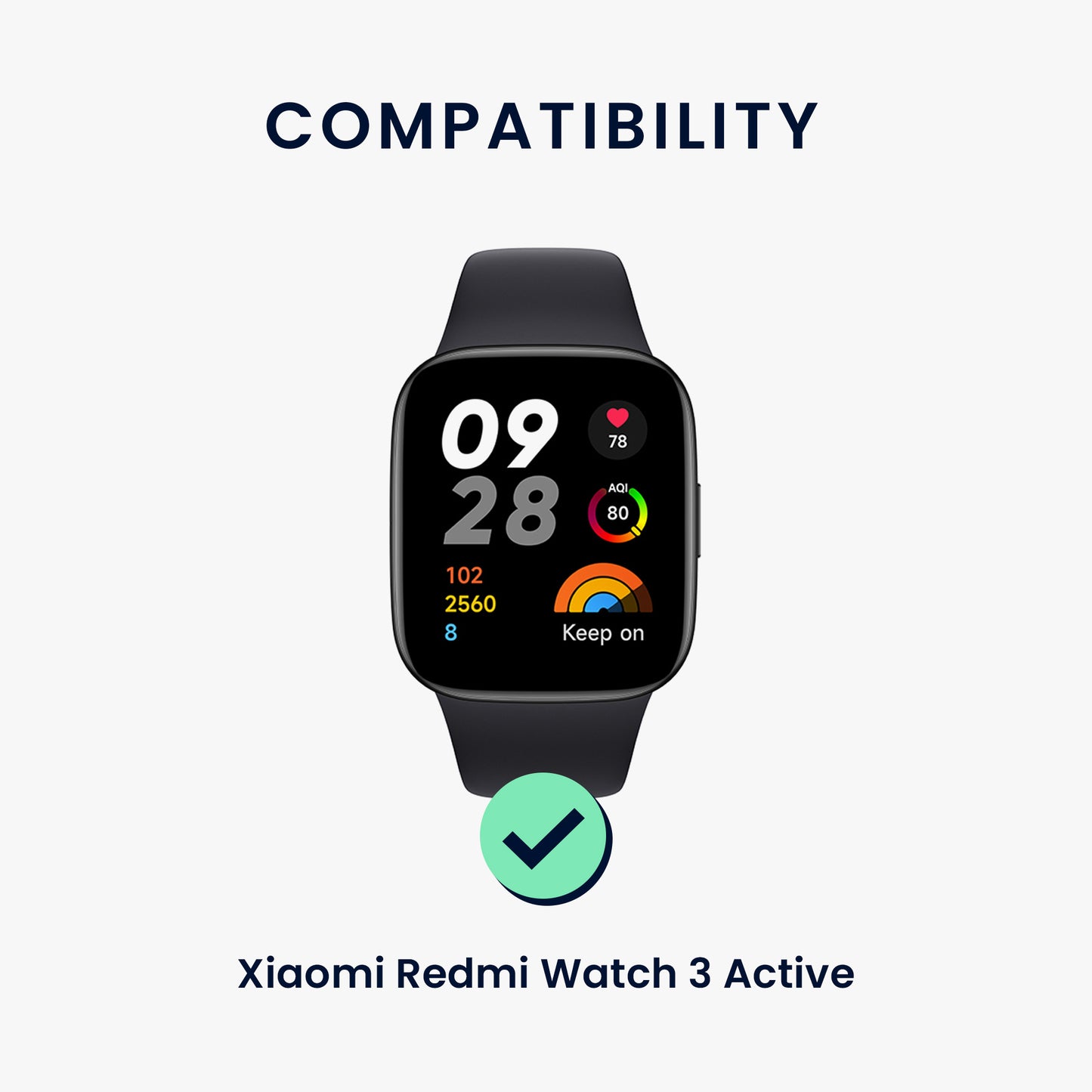 kwmobile Watch Strap for Xiaomi Redmi Watch 3 Active Bracelet Fitness Tracker Band Set Replacement Strap Smartwatch