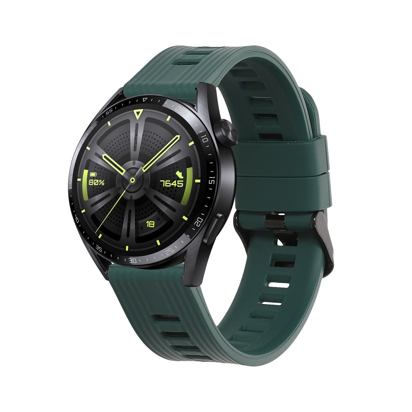 kwmobile Silikon Uhrenarmband für Huawei Watch GT 3 (46mm) Armband - Ersatzarmband für Fitnesstracker - Wechselarmband Smartwatch - Dunkelgrün Dunkelgrün  [dsg02]