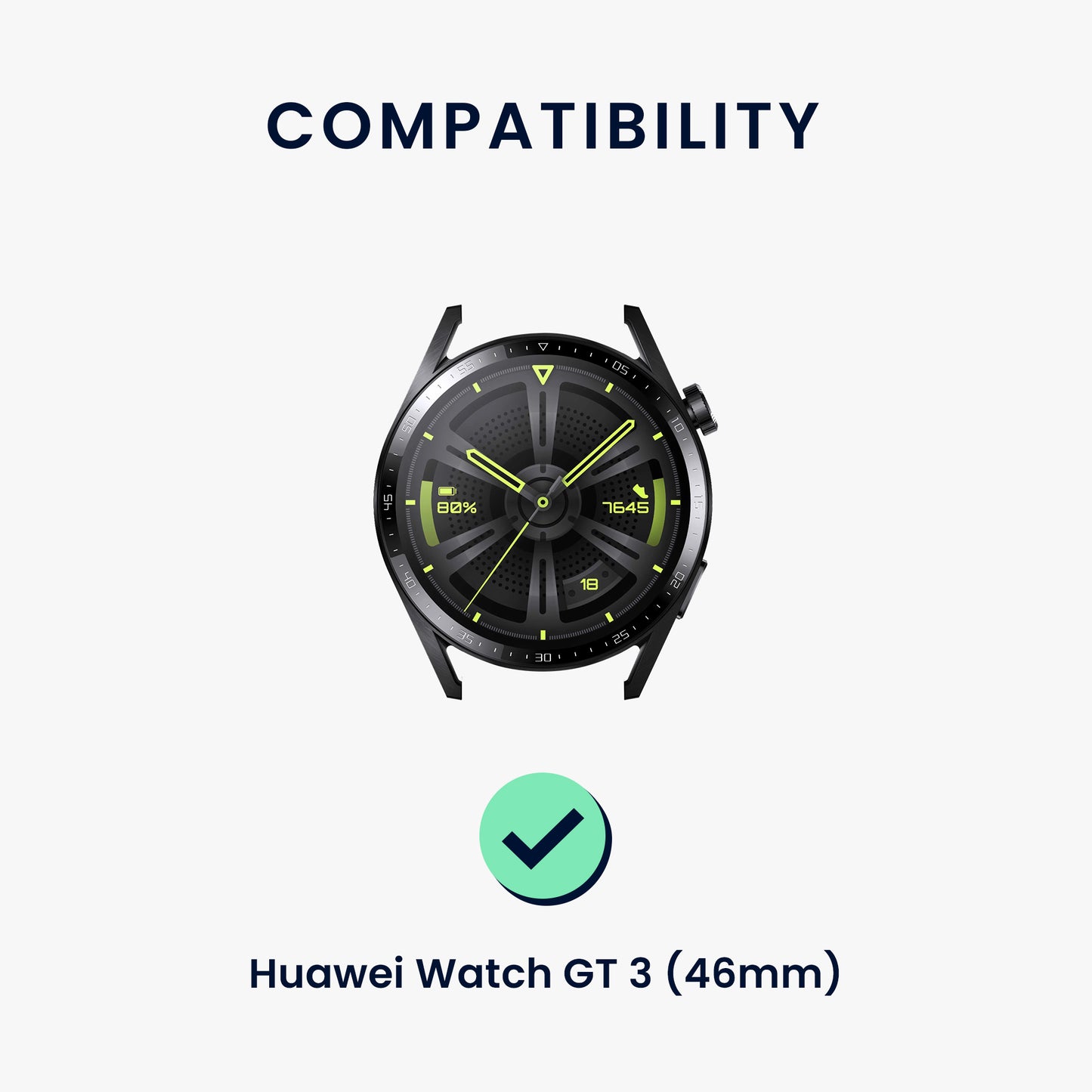 kwmobile Silicone Watch Strap for Huawei Watch GT 3 (46mm) Bracelet Replacement Strap for Fitness Tracker Replacement Wristband Smartwatch