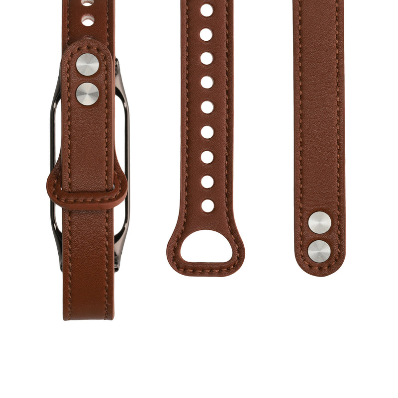 kwmobile Genuine Leather Watch Strap for Xiaomi Mi Band 7 Bracelet Replacement Band for Fitness Tracker Interchangeable Strap Smartwatch