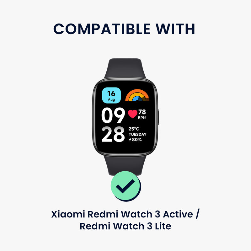 kwmobile Real Leather Watch Strap for Xiaomi Redmi Watch 3 Active / Redmi Watch 3 Lite Strap - Replacement Strap for Fitness Tracker - Smartwatch Replacement Strap