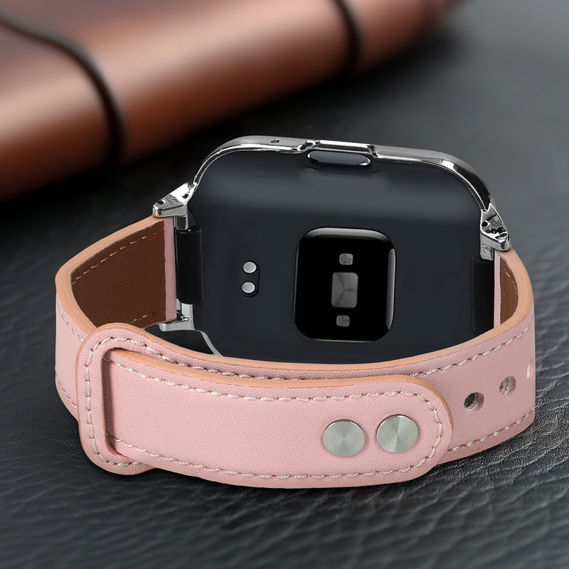 kwmobile Real Leather Watch Strap for Xiaomi Redmi Watch 3 Active / Redmi Watch 3 Lite Strap - Replacement Strap for Fitness Tracker - Smartwatch Replacement Strap