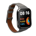 kwmobile Armband kompatibel mit Xiaomi Redmi Watch 3 Active / Redmi Watch 3 Lite - Echtleder Fitnesstracker Sportarmband Band Grau  [dsg04]