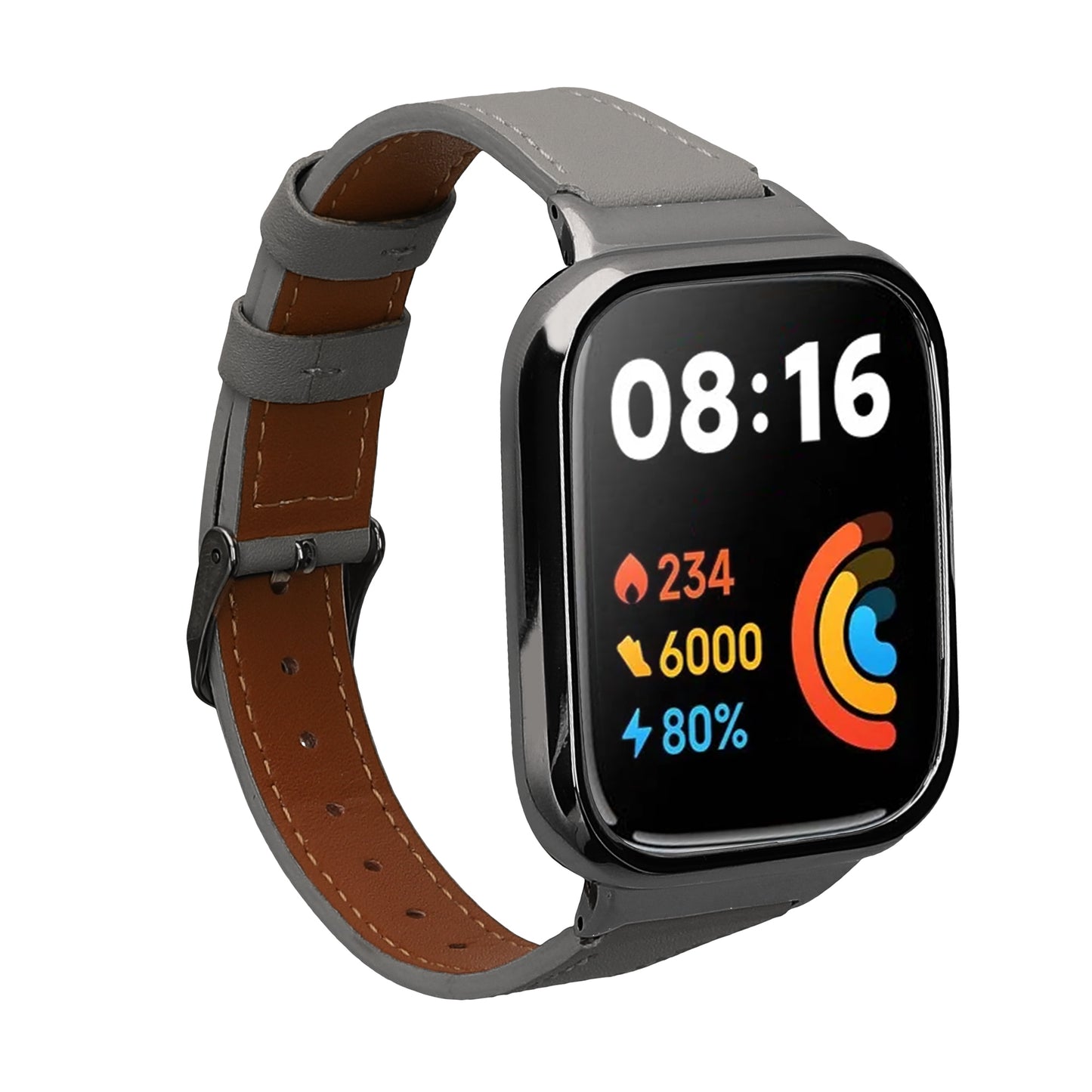 kwmobile Armband kompatibel mit Xiaomi Redmi Watch 3 Active / Redmi Watch 3 Lite - Echtleder Fitnesstracker Sportarmband Band Grau  [dsg04]