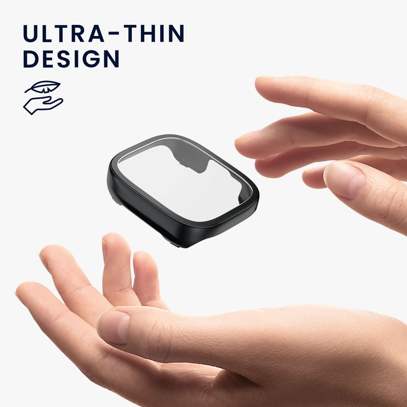 kwmobile Glass Case for Xiaomi Redmi Watch 3 Active / Redmi Watch 3 Lite Protective Case Full-Body Fitness Tracker Case Set