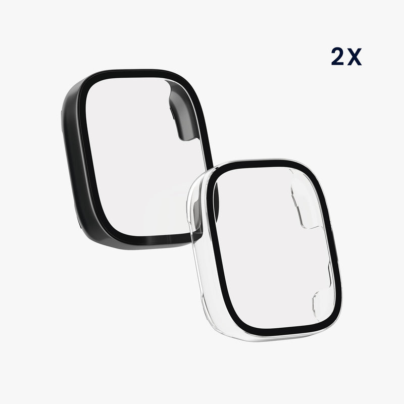 kwmobile Glass Case for Xiaomi Redmi Watch 3 Active / Redmi Watch 3 Lite Protective Case Full-Body Fitness Tracker Case Set