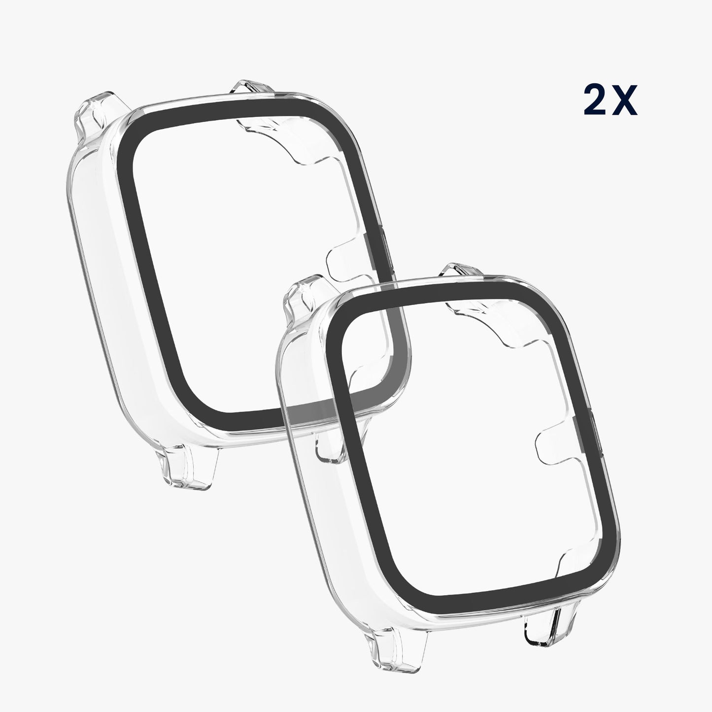 kwmobile Glass Case for Garmin Venu Sq 2 Music / Sq 2 Protective Cover Full Body Fitness Tracker Case Set