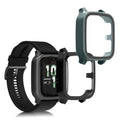 kwmobile 2x Cover kompatibel mit Garmin Venu Sq 2 Music / Sq 2 Hülle - Fullbody Fitnesstracker Case Set aus Glas - Schwarz Grün Schwarz  [dsg04]