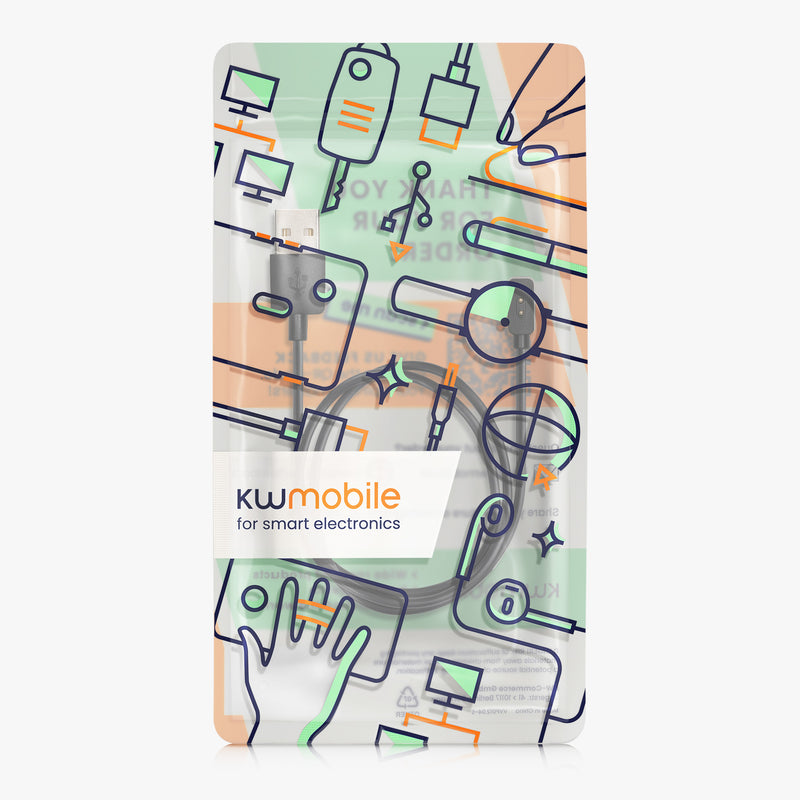 kwmobile USB Cable Charger compatible with Xiaomi Mi Band / Redmi Watch Active Charging Cable - Smart Watch Replacement Cable - Fitness Tracker Charging Cable