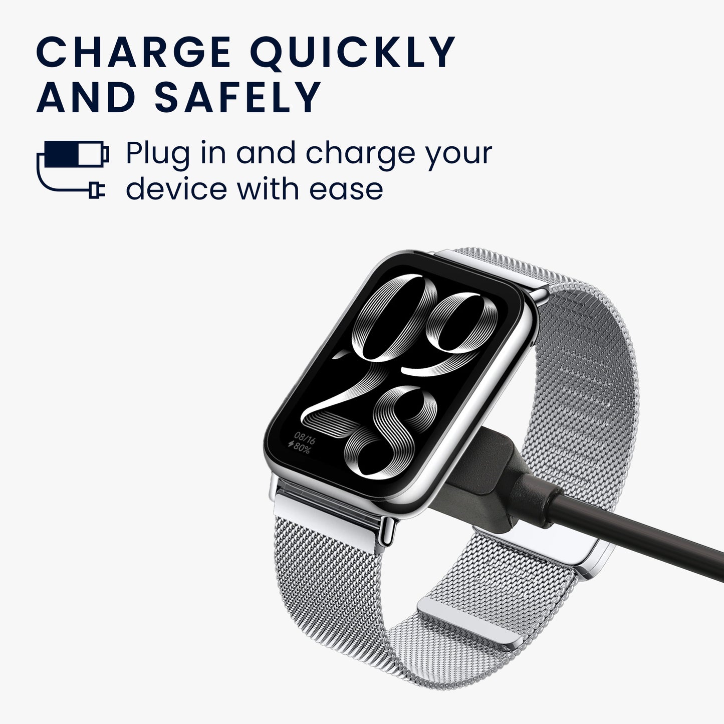 kwmobile USB Cable Charger compatible with Xiaomi Mi Band / Redmi Watch Active Charging Cable - Smart Watch Replacement Cable - Fitness Tracker Charging Cable