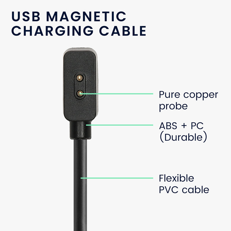 kwmobile USB Cable Charger compatible with Xiaomi Mi Band / Redmi Watch Active Charging Cable - Smart Watch Replacement Cable - Fitness Tracker Charging Cable