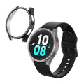 kwmobile 2x Kunststoff Hülle kompatibel mit Samsung Galaxy Watch 5 (40mm) Schutzhülle Schutzrahmen - Glitzer Schutz Zubehör in Transparent Schwarz Transparent  [dsg02]