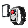 kwmobile Plastic Case compatible with Huawei Watch Fit Protective Cover Protective Frame Glitter Protection Accessory