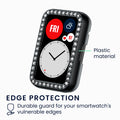 kwmobile Plastic Case compatible with Huawei Watch Fit Protective Cover Protective Frame Glitter Protection Accessory