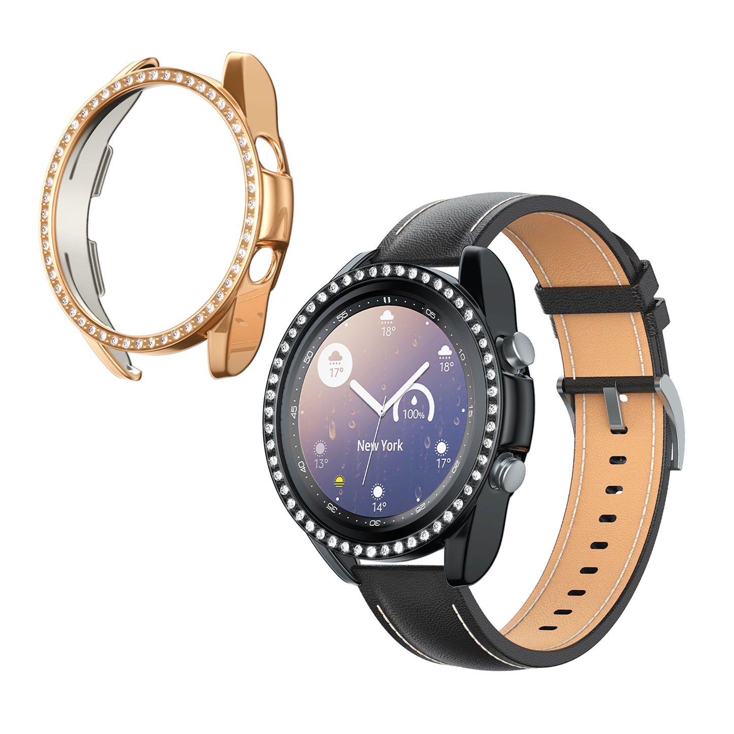 kwmobile Protective Case Frame Accessory compatible with Samsung Galaxy Watch 3 (41mm)