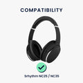 kwmobile Ear Pads for Srhythm NC25 / NC35 Noise Cancelling Headphones Replacement Parts Over Ear Headphones