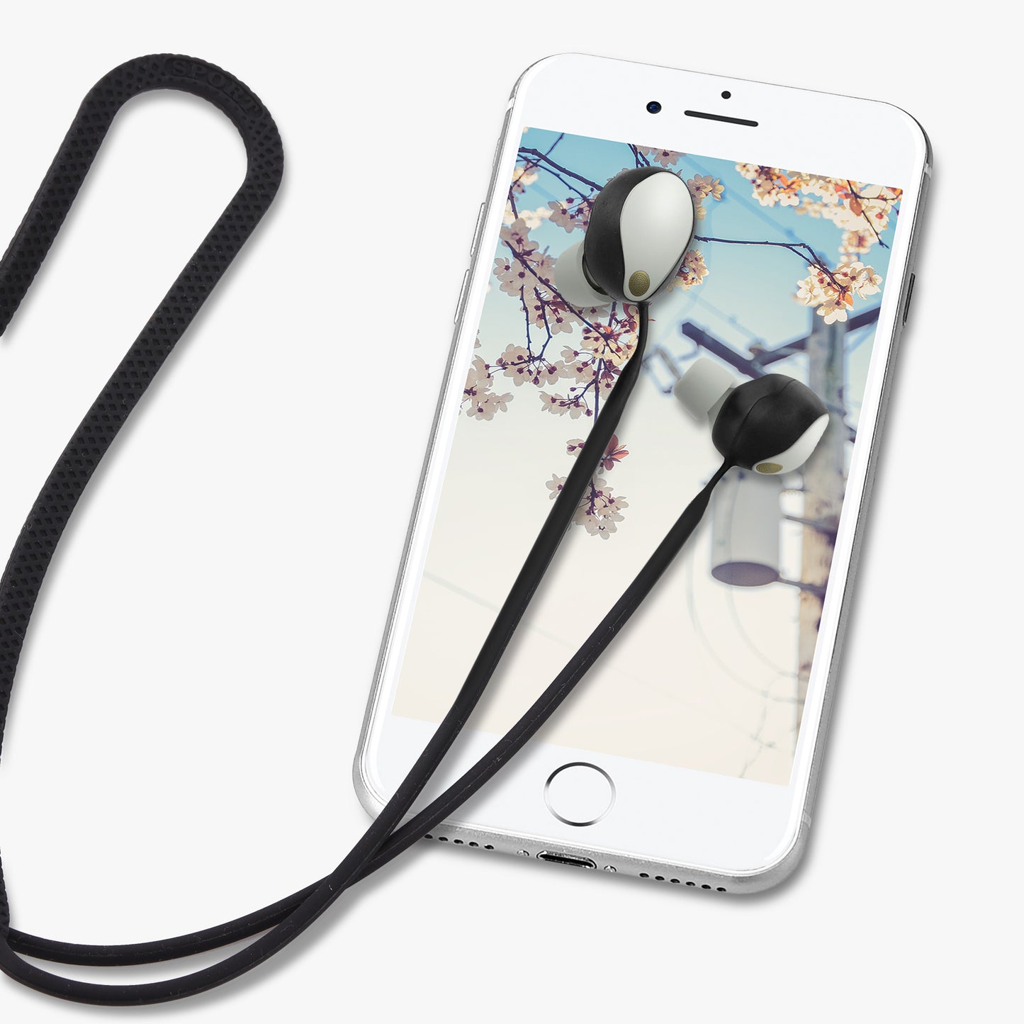 kwmobile Neckband compatible with Sony WF-1000XM5 Headphones - Headphone Holder Band Strap