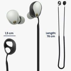 kwmobile Halteband kompatibel mit Sony WF-1000XM5 Headphones - Kopfhörer Halter Band Strap - Schwarz - Sonstiges