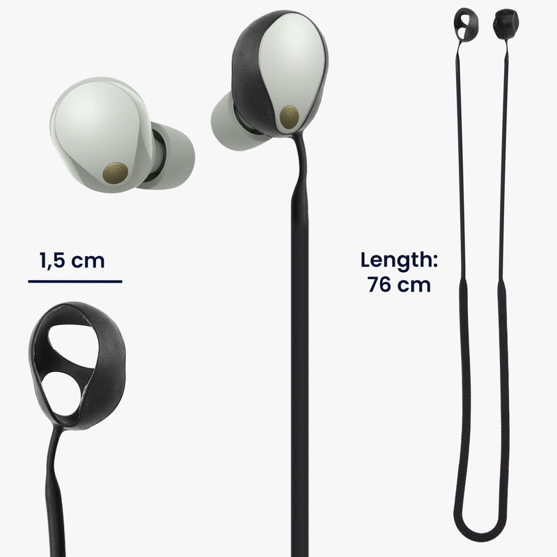 kwmobile Neckband compatible with Sony WF-1000XM5 Headphones - Headphone Holder Band Strap