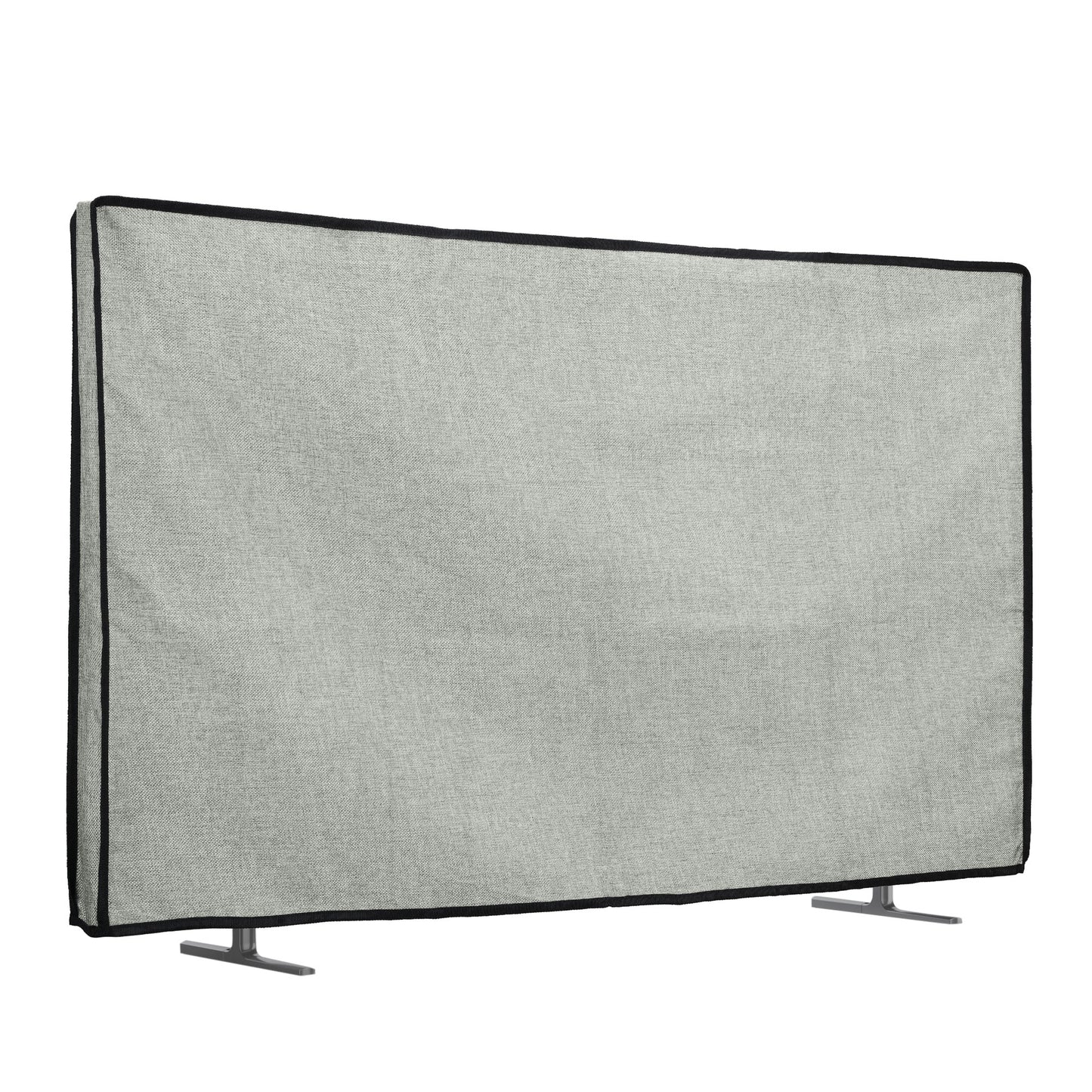 kwmobile 40" TV Abdeckung Indoor - Fernseher Hülle Bildschirmschutz Abdeckung - TV Bildschirm Staubschutzhülle - Fernsehabdeckung - Leinen Hellgrau Hellgrau  