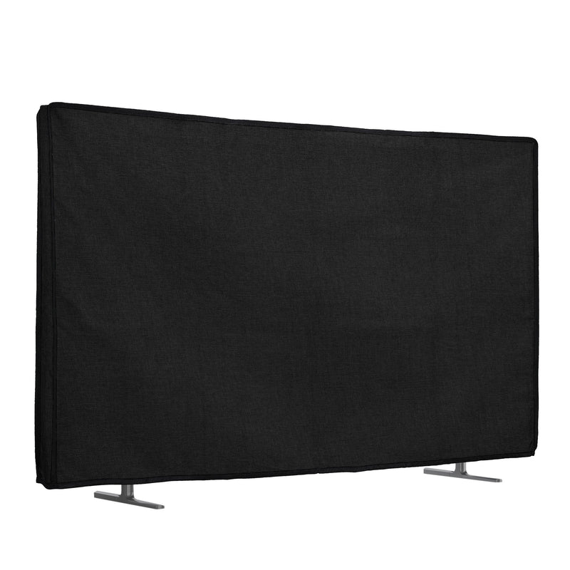 kwmobile 32" TV Abdeckung Indoor - Fernseher Hülle Bildschirmschutz Abdeckung - TV Bildschirm Staubschutzhülle - Fernsehabdeckung - Leinen Schwarz Schwarz  