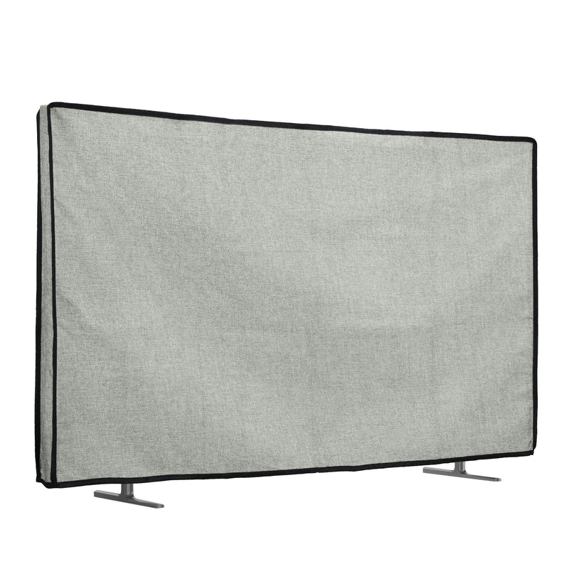 kwmobile 32" TV Abdeckung Indoor - Fernseher Hülle Bildschirmschutz Abdeckung - TV Bildschirm Staubschutzhülle - Fernsehabdeckung - Leinen Hellgrau Hellgrau  