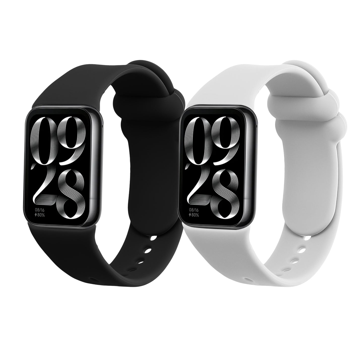 kwmobile Silikon Uhrenarmband für Xiaomi Smart Band 8 Pro / Band 9 Pro / Redmi Watch 5 / Redmi Watch 4 Armband - Ersatzarmband für Fitnesstracker - Wechselarmband Smartwatch - Schwarz Weiß Schwarz  [dsg04]