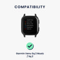 kwmobile Strap compatible with Garmin Venu Sq 2 Music / Sq 2 / Vivoactive 6 / Vivoactive 5 - Fitness Tracker Sport Band - Inner dimensions of 17 cm