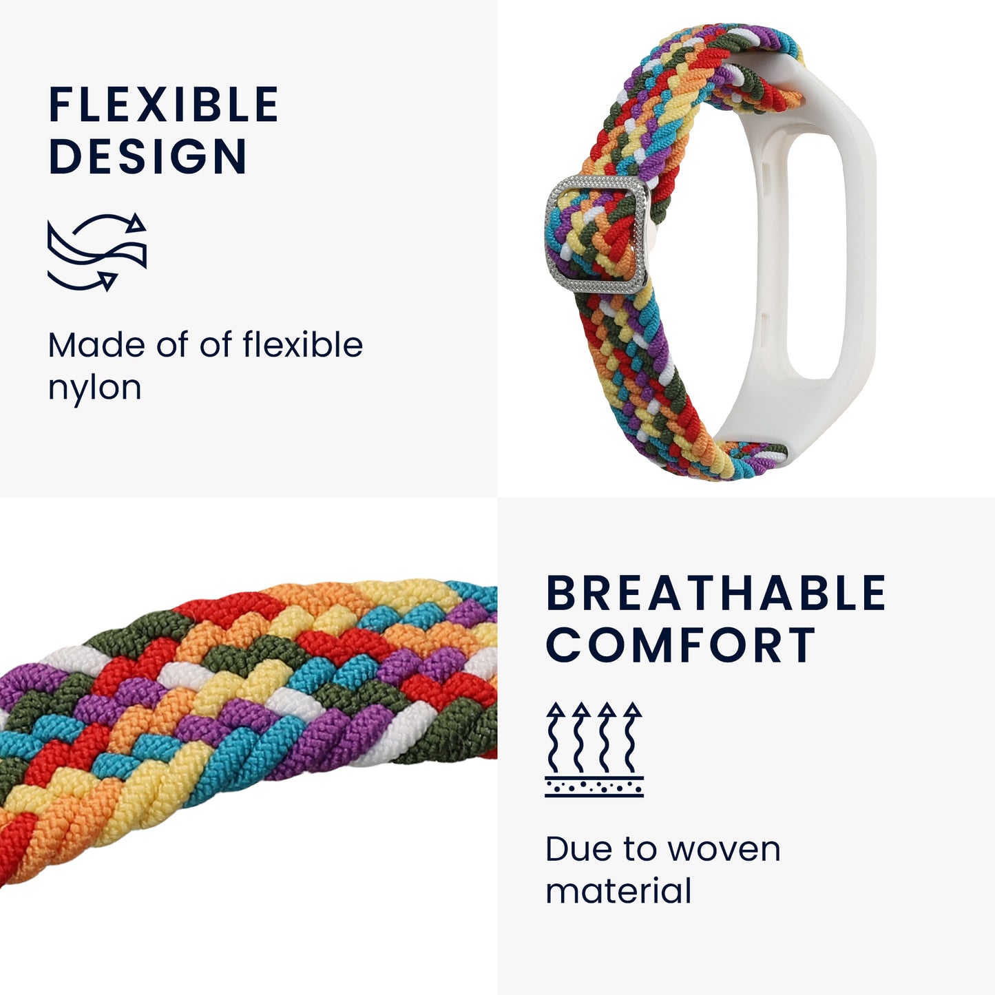 kwmobile Strap Compatible with Oppo Band Sport Fitness Tracker Sports Bracelet Band Inner Dimensions from 14 - 22 cm