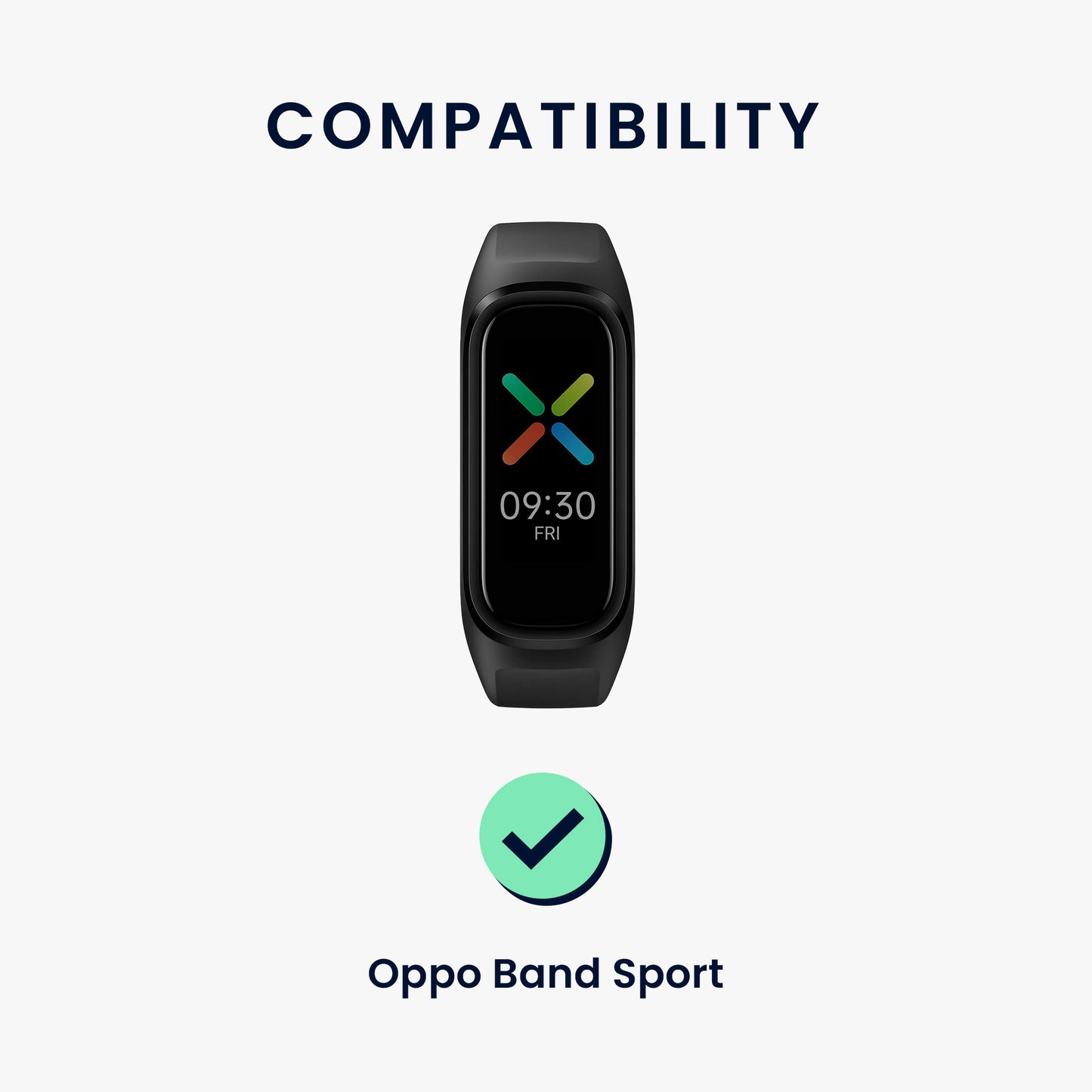 kwmobile Strap Compatible with Oppo Band Sport Fitness Tracker Sports Bracelet Band Inner Dimensions from 14 - 22 cm