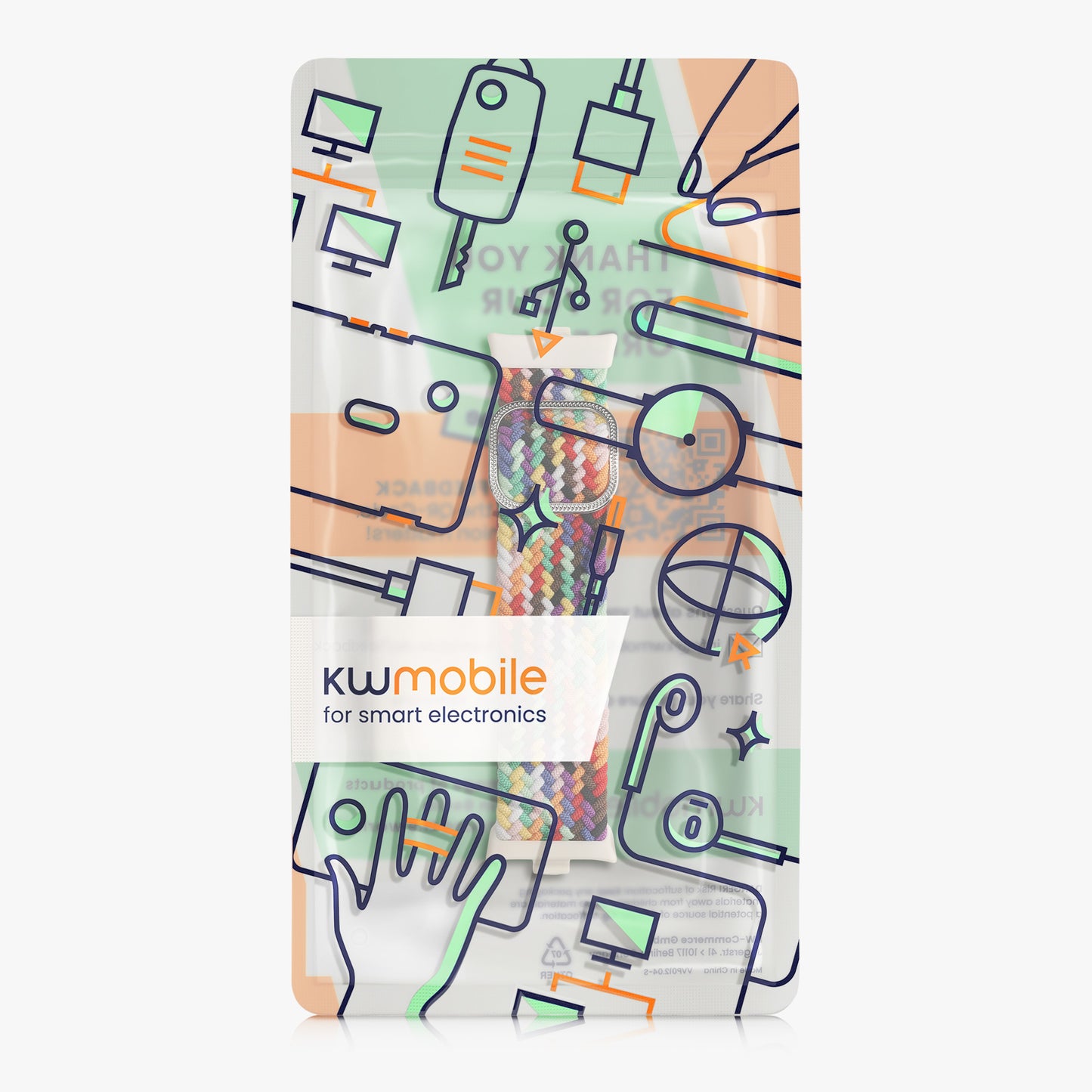 kwmobile Strap compatible with Xiaomi Smart Band 8 Pro / Band 9 Pro / Redmi Watch 5 / Redmi Watch 4 - Fitness Tracker Sports Strap - Inner dimensions of 15 - 18.5 cm