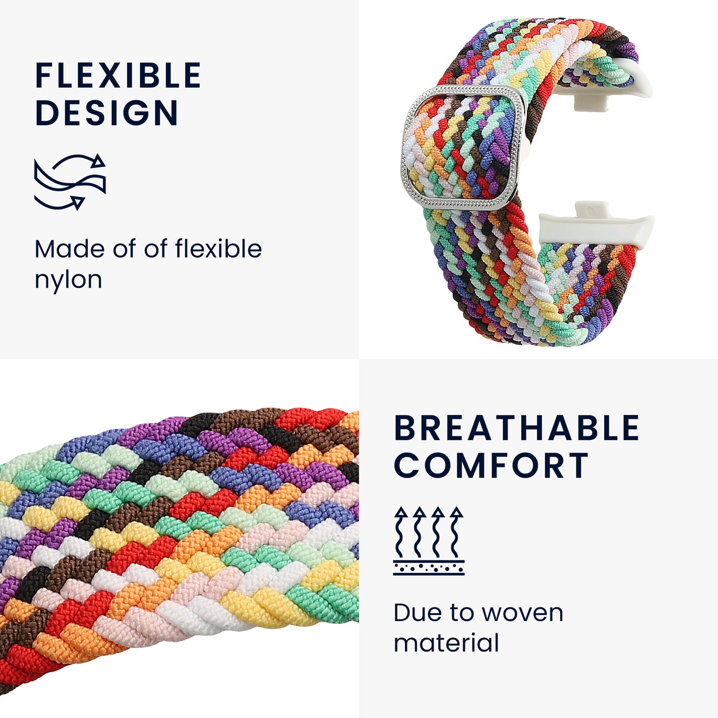 kwmobile Strap compatible with Xiaomi Smart Band 8 Pro / Band 9 Pro / Redmi Watch 5 / Redmi Watch 4 - Fitness Tracker Sports Strap - Inner dimensions of 15 - 18.5 cm