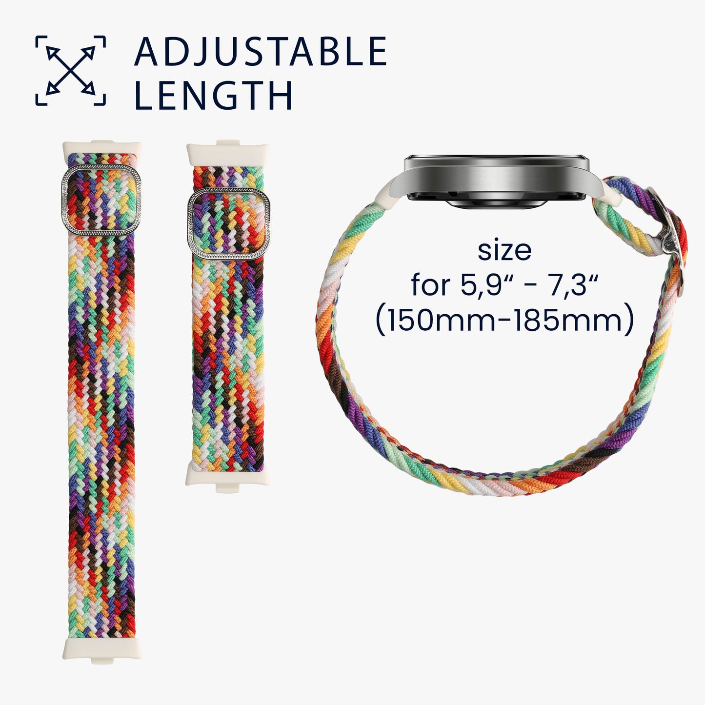 kwmobile Strap compatible with Xiaomi Smart Band 8 Pro / Band 9 Pro / Redmi Watch 5 / Redmi Watch 4 - Fitness Tracker Sports Strap - Inner dimensions of 15 - 18.5 cm