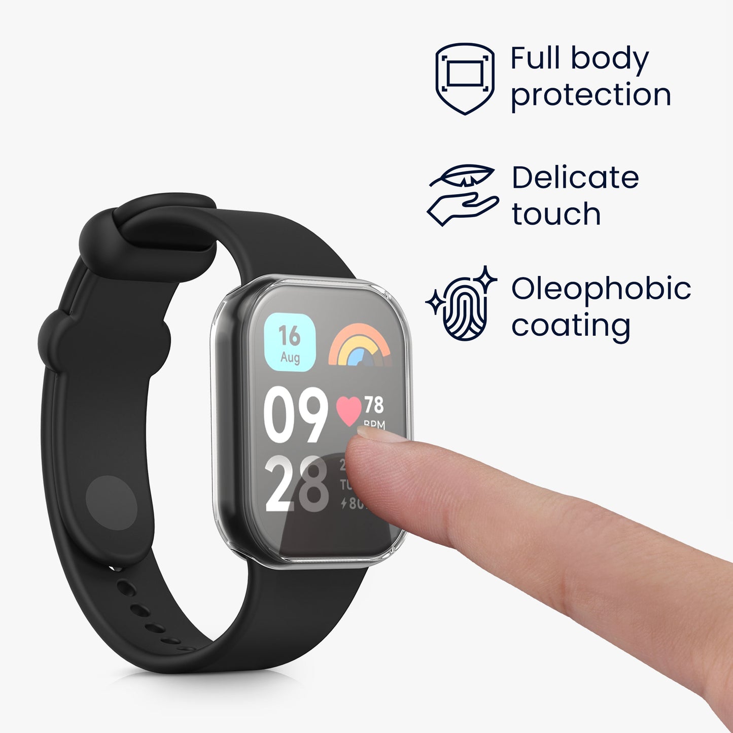 kwmobile Protective Case for Xiaomi Smart Band 8 Pro / Smart Band 9 Pro Fullbody Display Cover Set