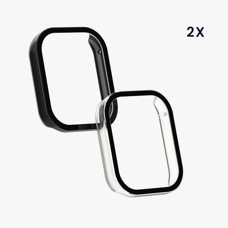 kwmobile Glass Case for Xiaomi Smart Band 8 Pro / Smart Band 9 Pro Protective Case Full-Body Fitness Tracker Case Set