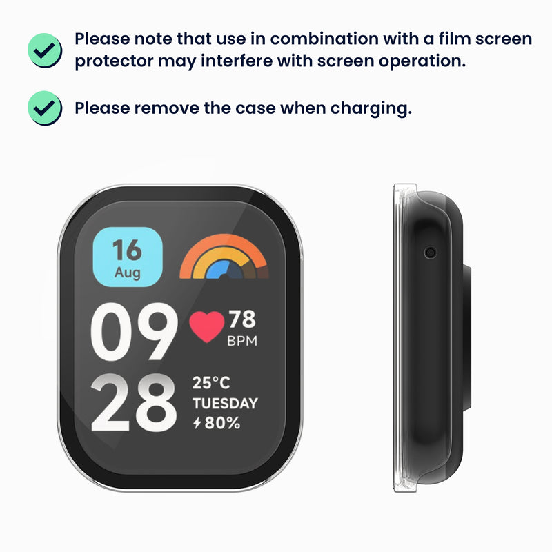kwmobile Glass Case for Xiaomi Smart Band 8 Pro / Smart Band 9 Pro Protective Case Full-Body Fitness Tracker Case Set