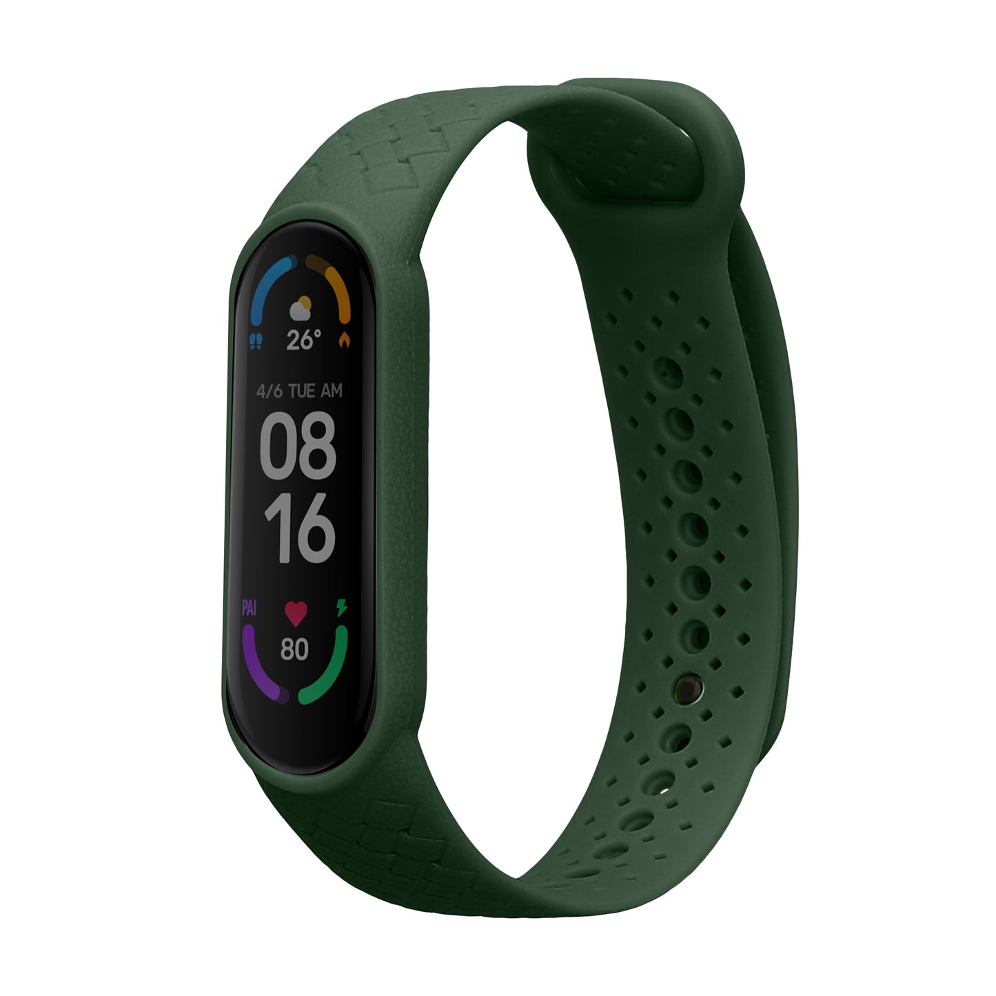 kwmobile Silikon Uhrenarmband für Xiaomi Mi Smart Band 6 / Mi Band 6 / Band 5 Armband - Ersatzarmband für Fitnesstracker - Wechselarmband Smartwatch - Dunkelgrün Dunkelgrün  