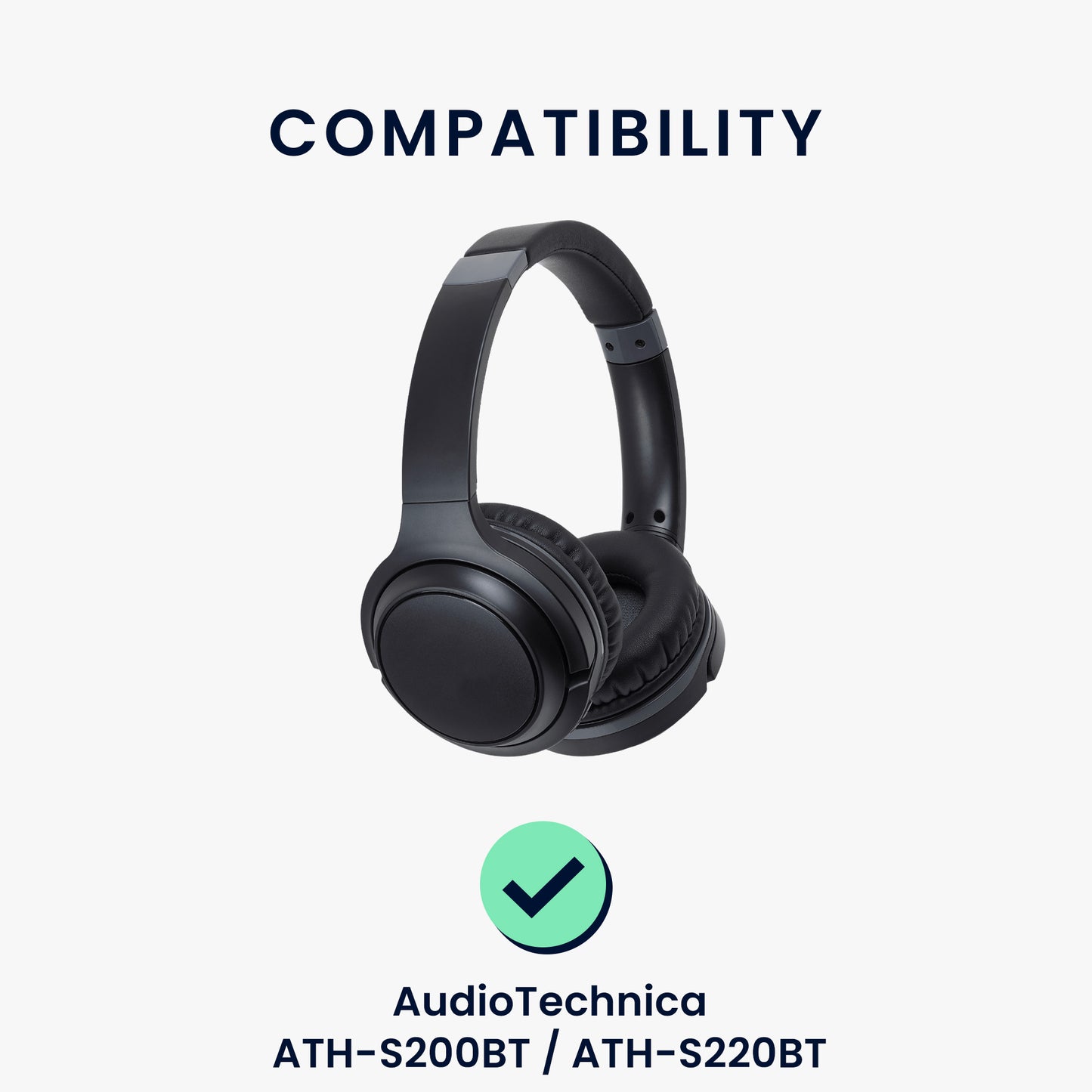 kwmobile Ear Pads for AudioTechnica ATH-S200BT / ATH-S220BT Earpads Replacement Headphone Replacement Parts Over Ear Headphones