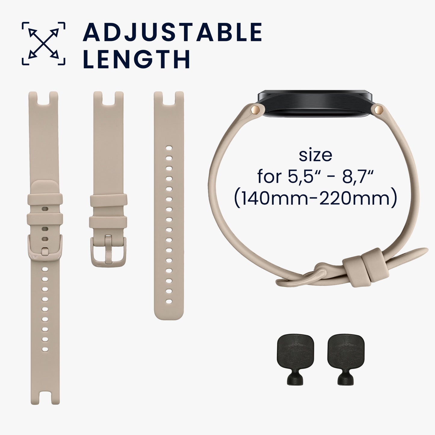 kwmobile Silicone Watch Strap for Garmin Lily Sport Band - Replacement Strap for Fitness Tracker - Smartwatch Replacement Band