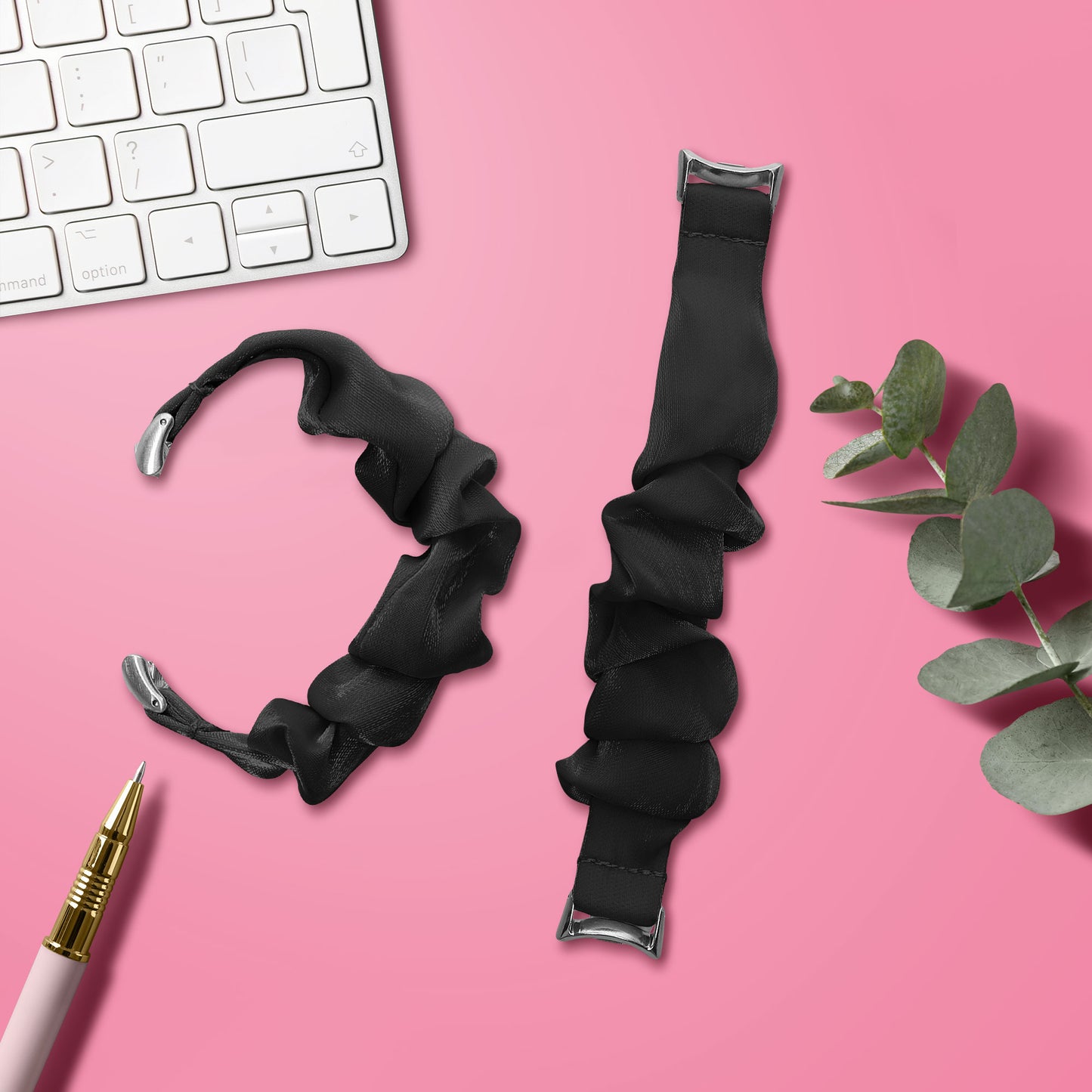 kwmobile Replacement Strap Compatible with Xiaomi Mi Band 10 / Mi Band 9 / 8 - Smartwatch Scrunchie Hair Tie Design - Inner Dimensions 14 - 19 cm