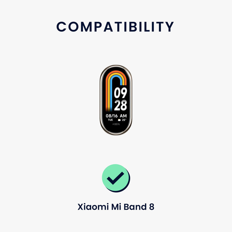 kwmobile Replacement Strap Compatible with Xiaomi Mi Band 10 / Mi Band 9 / 8 - Smartwatch Scrunchie Hair Tie Design - Inner Dimensions 14 - 19 cm