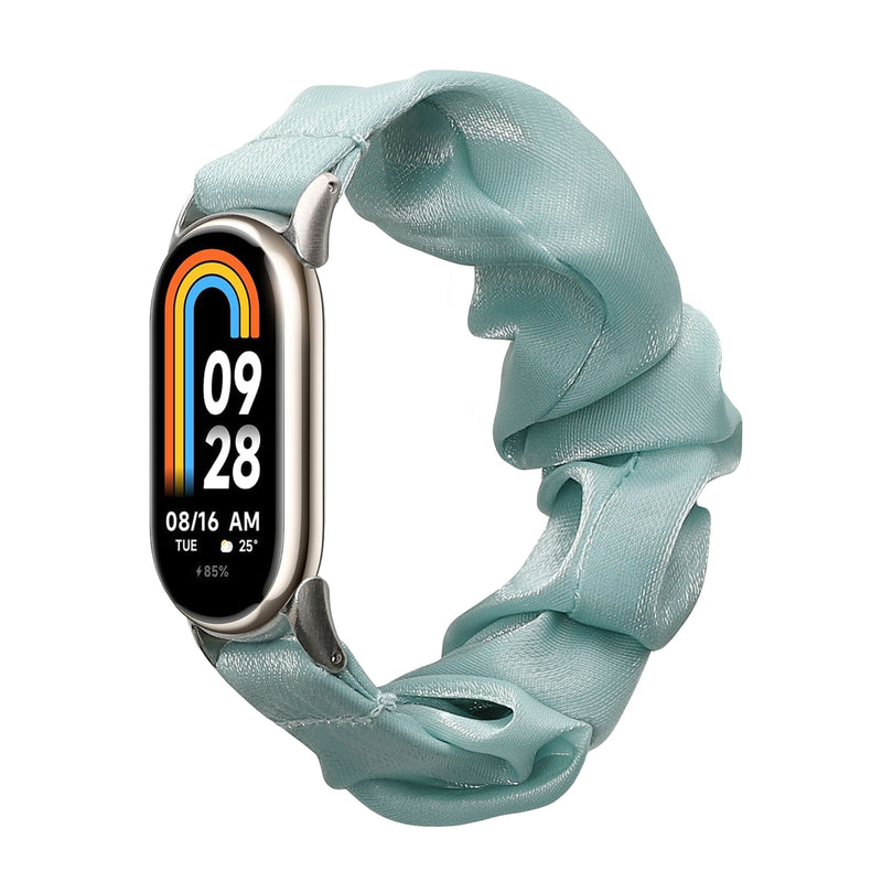 kwmobile Ersatz Armband kompatibel mit Xiaomi Mi Band 10 / Mi Band 9 / 8 - Smartwatch Scrunchie Haargummi Design Grün - Innenmaße 14 - 19 cm Grün  