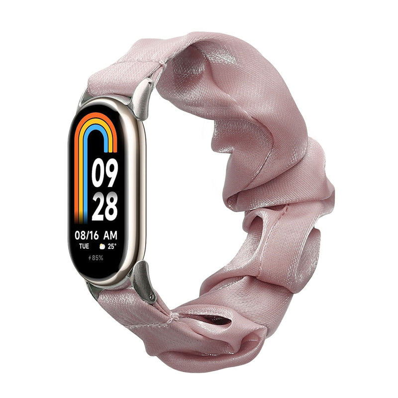 kwmobile Ersatz Armband kompatibel mit Xiaomi Mi Band 10 / Mi Band 9 / 8 - Smartwatch Scrunchie Haargummi Design Altrosa - Innenmaße 14 - 19 cm Altrosa  [dsg03]