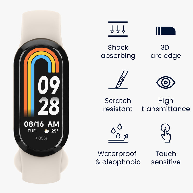 kwmobile Screen Protector compatible with Xiaomi Mi Band 8 Film - Protective Film for Fitness Tracker - Robust Screen Protection