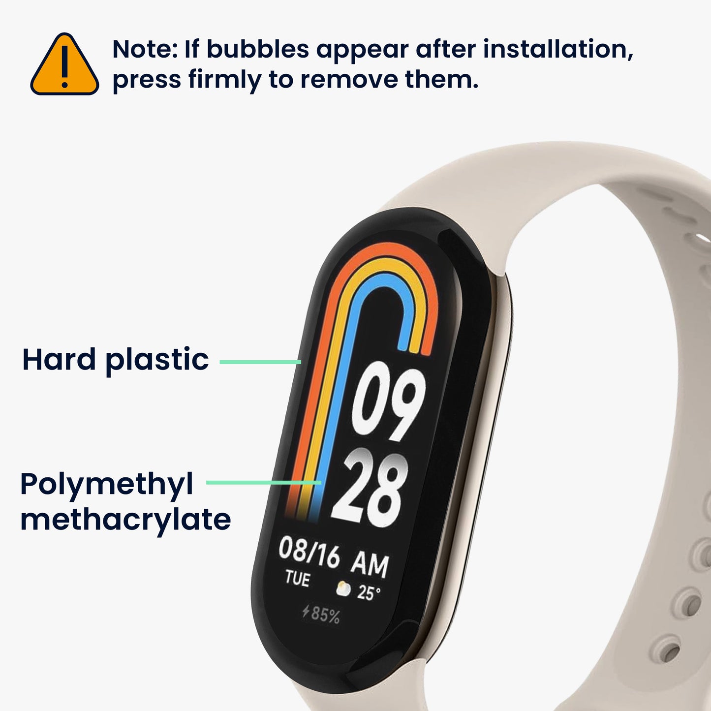 kwmobile Screen Protector compatible with Xiaomi Mi Band 8 Film - Protective Film for Fitness Tracker - Robust Screen Protection