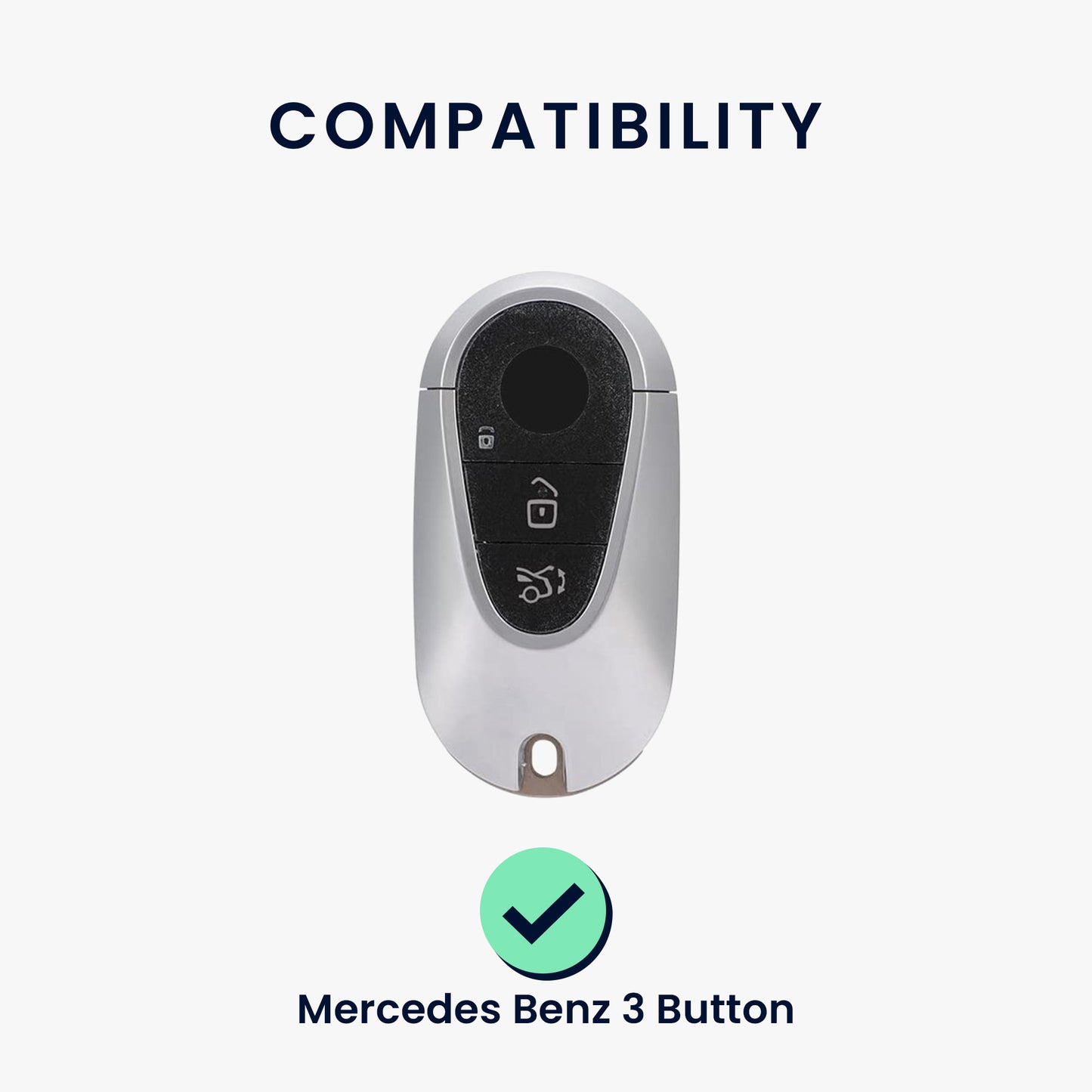 kwmobile Car Key Cover compatible with Mercedes Benz 3-Button Smart Car Key - Silicone Cover Case